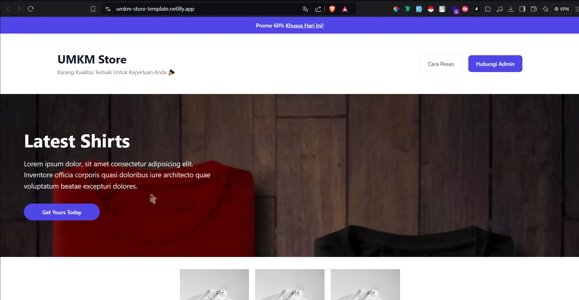 UMKM Store Template